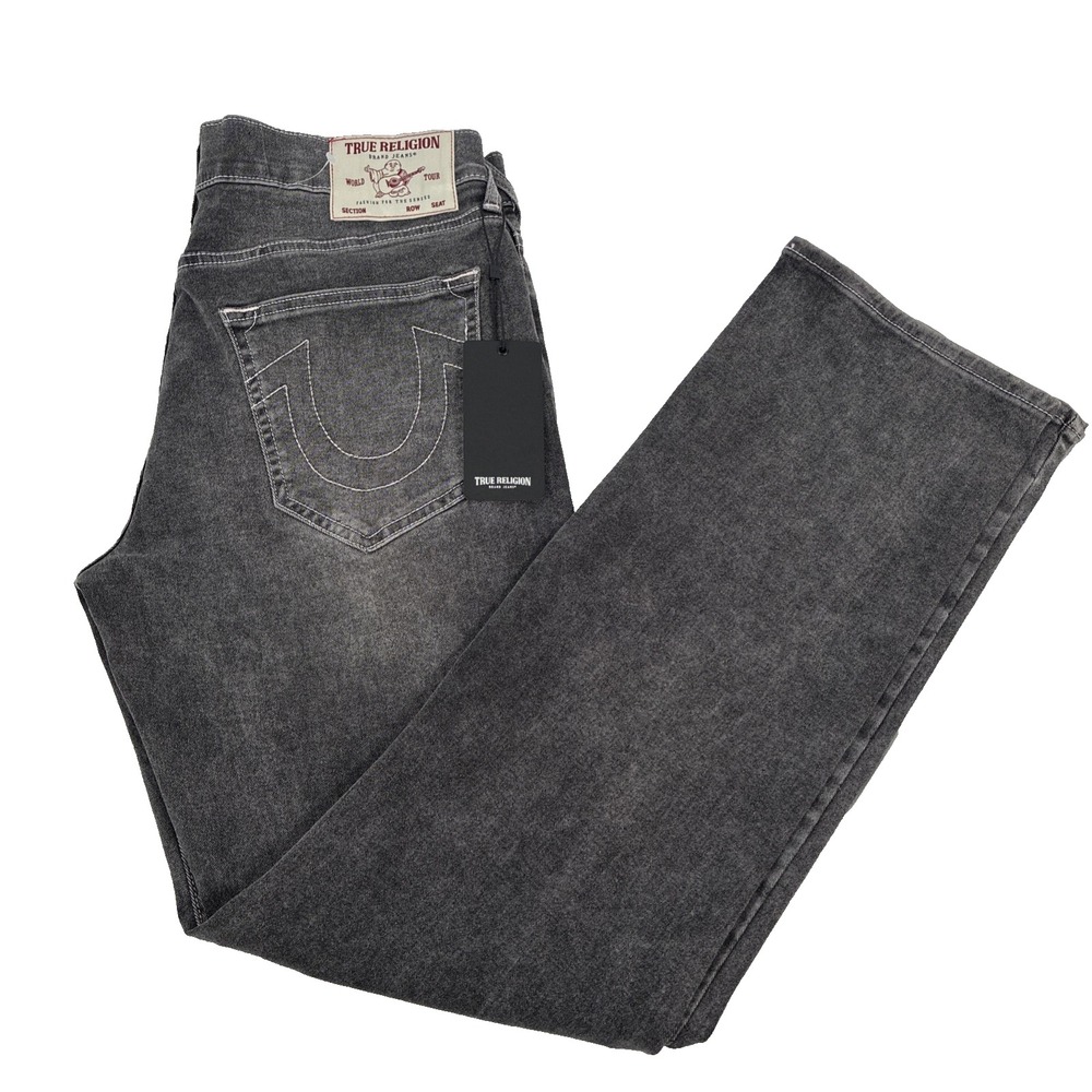 New Mens True Religion Ricky SN NF Relaxed Straight Gray Jeans 34x34 NWT (Read)
